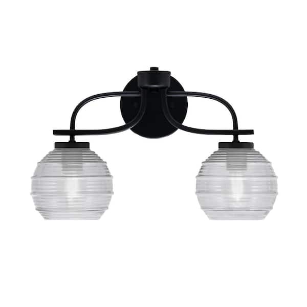 Unbranded Olympia 17.5 in. 2-Light Matte Black Vanity Light