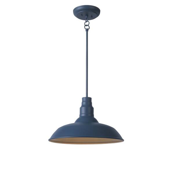 Home Decorators Collection Bell Ridge 18 in. 1-Light Blue Outdoor Mini Pendant