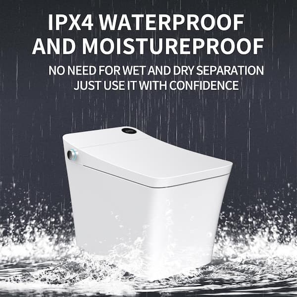 MEDUNJESS H-Z Elongated Smart Bidet Toilet - Auto Open/Close, Auto Flush, Heated Seat, Foot Sensor