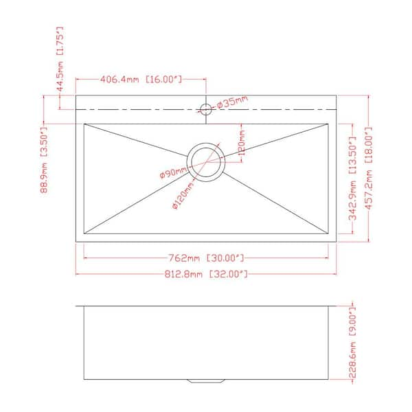 AKDY Handmade Drop-in Stainless Steel 33 in. x 22 in. Single Bowl Kitchen  Sink with Drying Rack KS0101 - The Home Depot