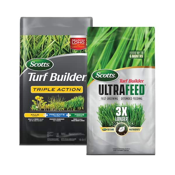 Scotts Turf Builder 20lb. UltraFeed and Triple Action Bundle for California Lawns, (2-Pack)
