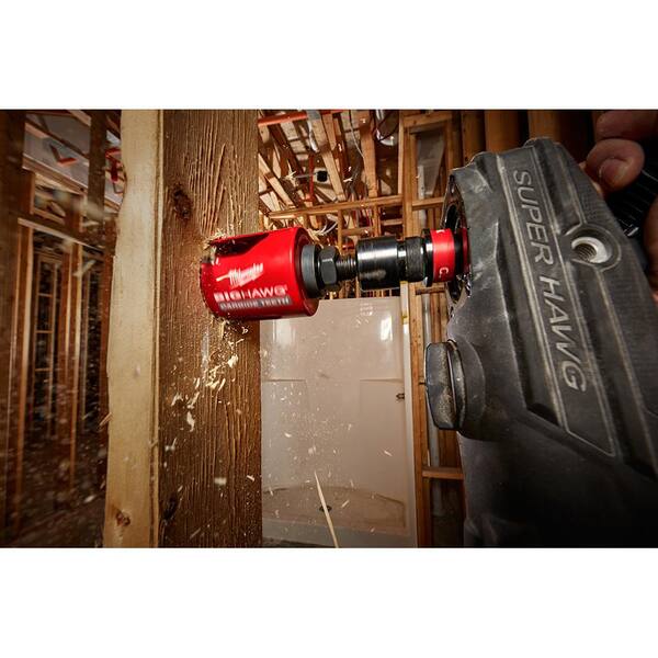 Milwaukee - BIG HAWG Carbide Hole Saw Kit with SPEED FEED Auger Wood Drilling Bit Set (14-Piece)