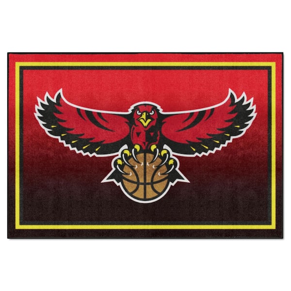 FANMATS NBA Retro Atlanta Hawks Red 5 ft. x 8 ft. Plush Area Rug