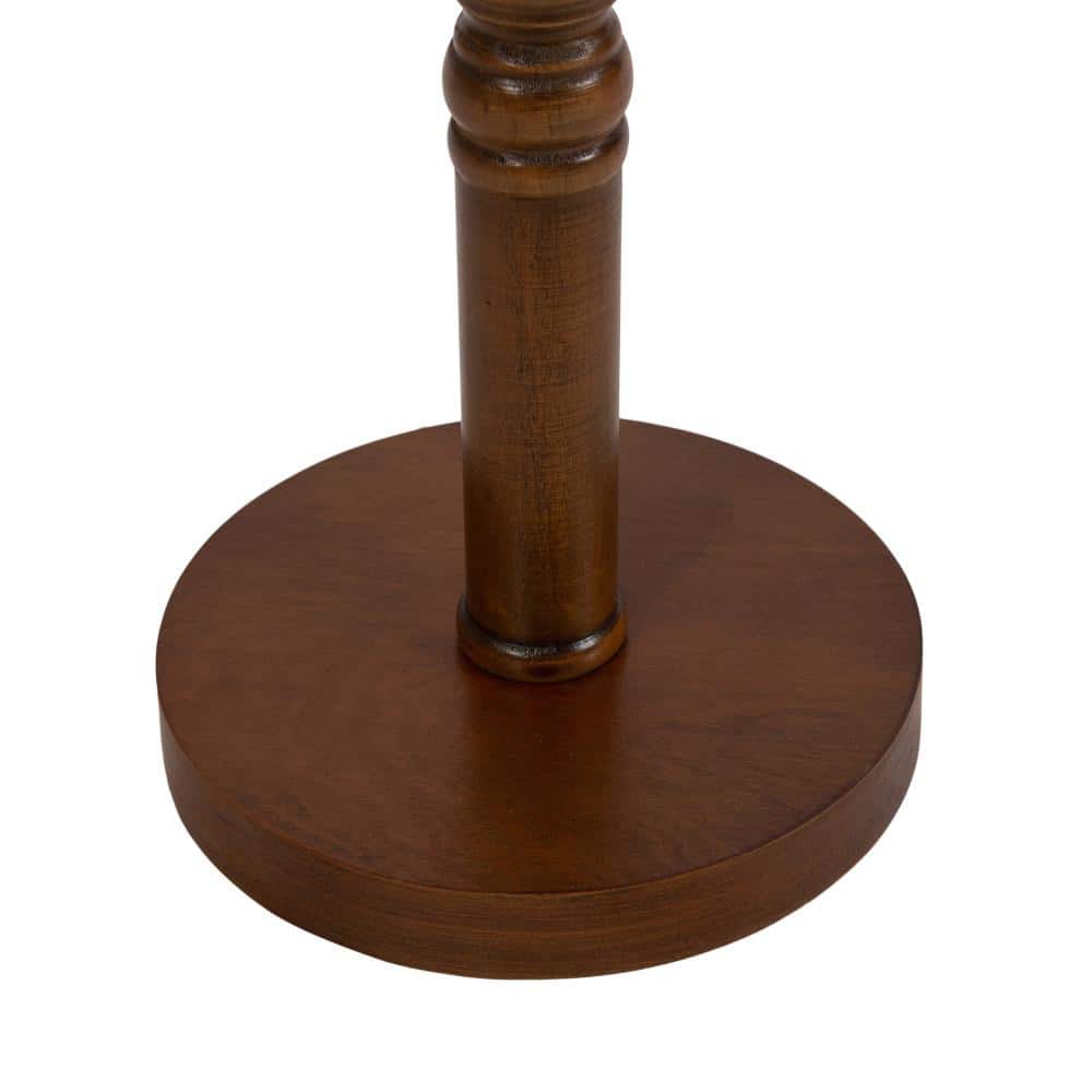 Bellport Rustic Brown Round Wood Pedestal End Table