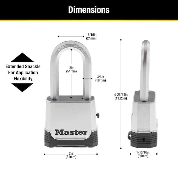 Master Lock Combination Lock, Indoor and Outdoor Padlock, Set Your Own  Combination Lock, Extended 2-1/4 in. Lock Shackle with Brass Finish -  Padlocks 