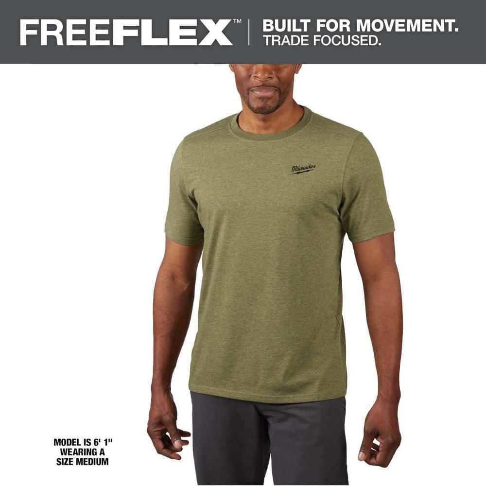 Men's Small Green Cotton/Polyester Short-Sleeve Hybrid Work T-Shirt price history on PriceWatchPro