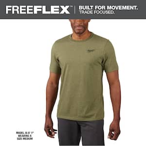 Milwaukee Men's X-Large Green Cotton/Polyester Short-Sleeve Hybrid
