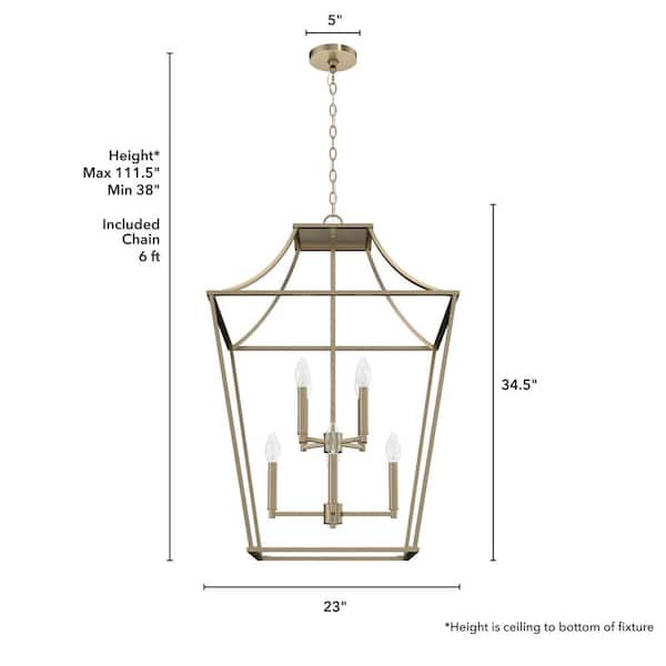 Hunter - Laurel Ridge 8-Light Alturas Gold Lantern Pendant Light
