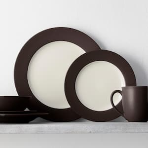 Colorwave Chocolate 4-Piece (Brown) Stoneware Rim Place Setting, Service for 1