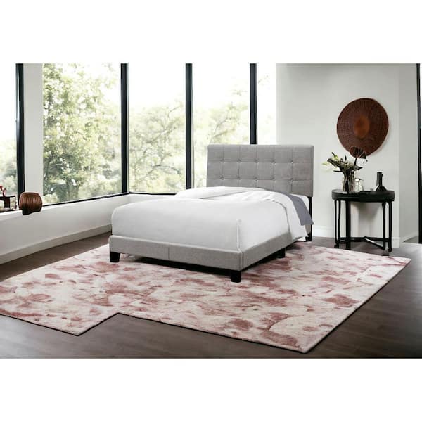 Gray Wood Frame Full Double Panel Bed