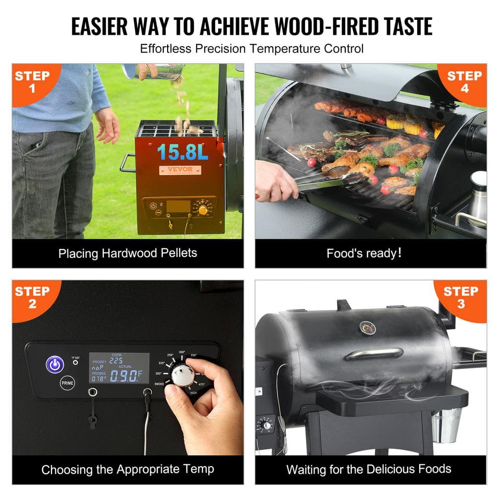 VEVOR 53" Black Heavy Duty Charcoal Grill with Cart