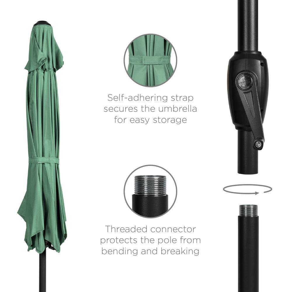 Seaglass 7.5ft Heavy-Duty Outdoor Market Patio Umbrella with Push Button Tilt