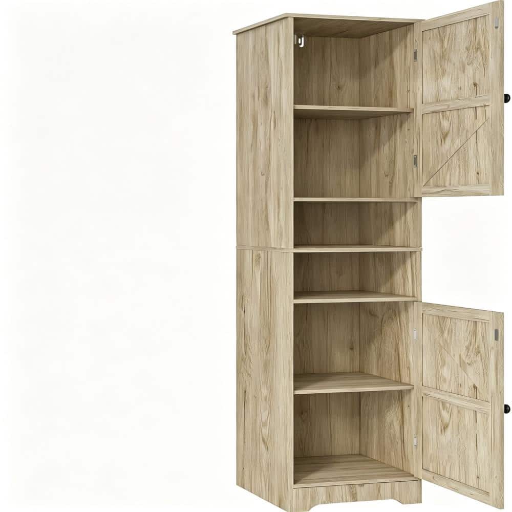 14.2 in. W x 63.4 in. H Gray Wood Floor Mount Storage Cabinet with Adjustable Shelves price history on PriceWatchPro