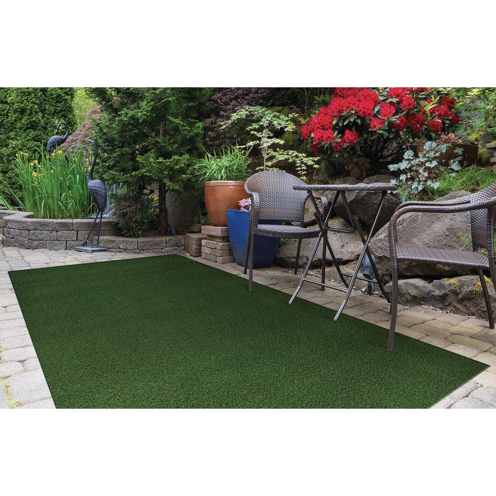 6' x 8' Green Artificial Turf Outdoor Rug