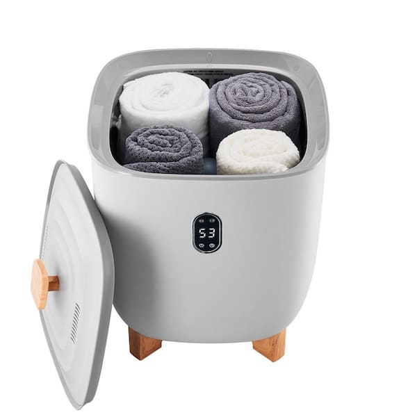 25 L Towel Warmer Bucket with LED Display, 20/40/60/90 Mins Timer and Temperature Setting, for SPA, Home, Floor, Gray