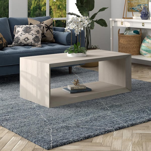 Meyer&Cross Osmond 48 in. Alder White Rectangle MDF Top Coffee