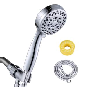 5-Spray 3.5 in. Wall Mount Adjustable Handheld Shower Head 1.75 GPM in Polished Chrome