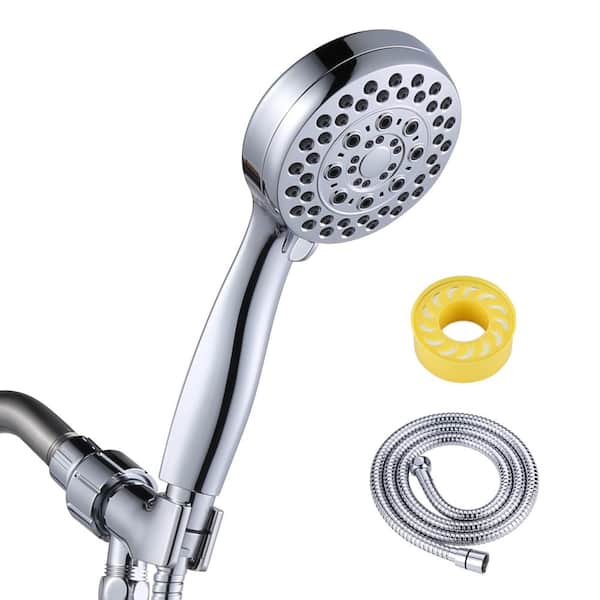 ARCORA 5-Spray 3.5 in. Wall Mount Adjustable Handheld Shower Head 1.75 GPM in Polished Chrome