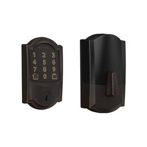 Camelot Aged Bronze Encode Smart WiFi Lock with Alarm