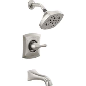 Pierce Single-Handle 5-Spray Tub and Shower Faucet in Spot Shield Brushed Nickel (Valve Included)