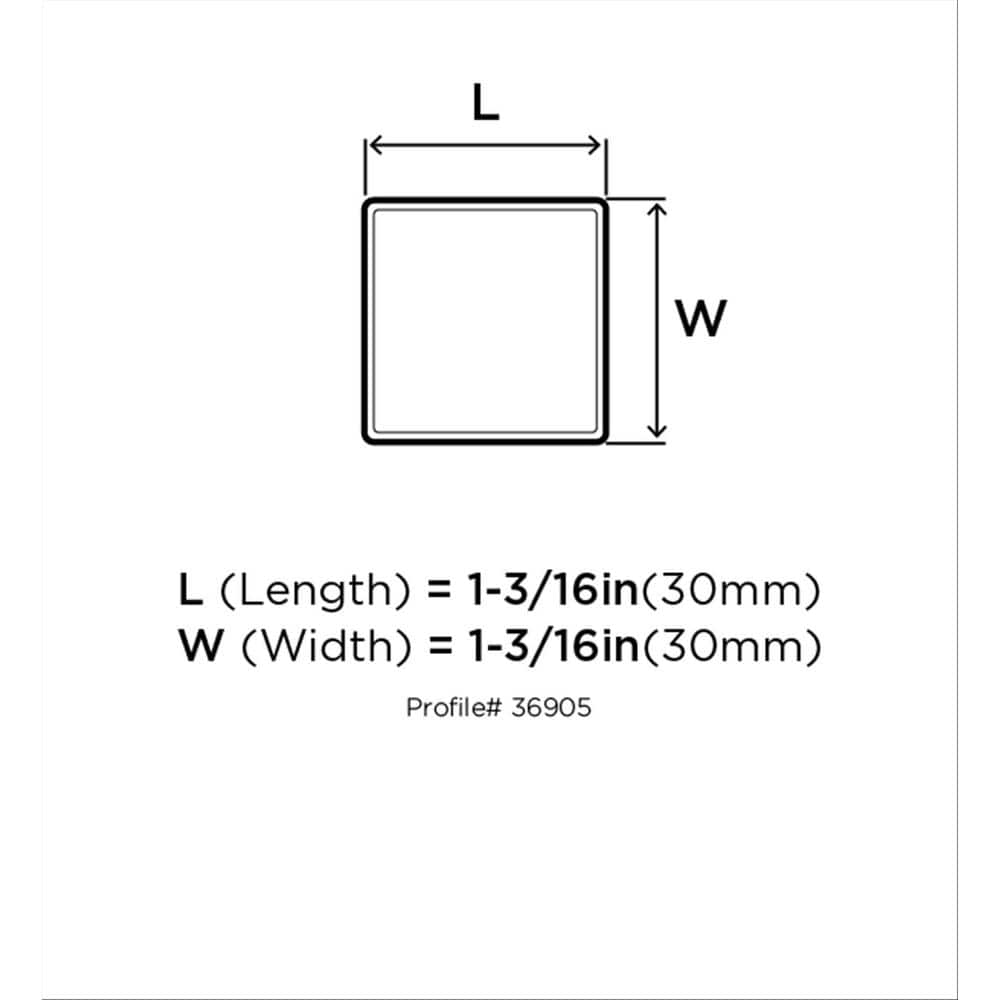Matte Black Square Modern Cabinet Knob with Mounting Hardware
