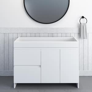 Mace 48 in. W x 20 in. D x 35 in. H Single Sink Bath Vanity Cabinet without Top in White and Left-Side Drawers
