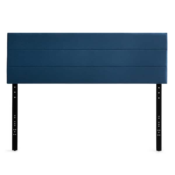Brookside Stella Navy Queen Mid-Rise Upholstered Channel Headboard