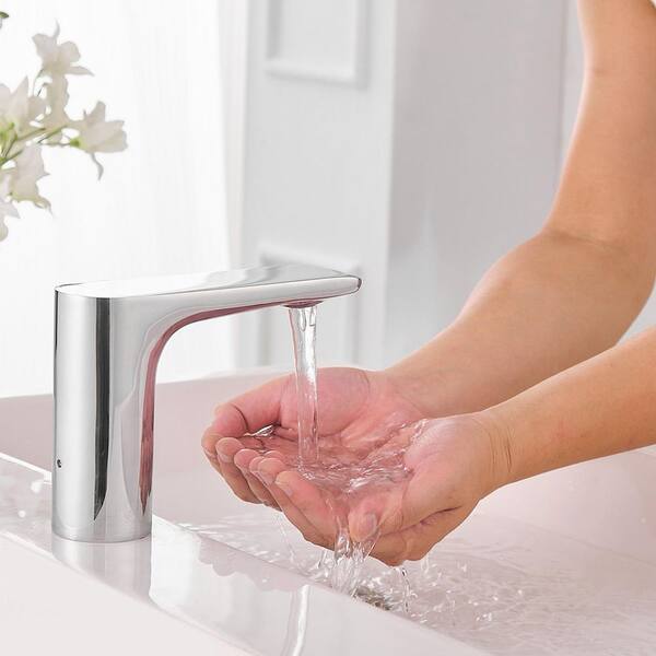 BWE Battery Powered Touchless Single Hole Bathroom Faucet With