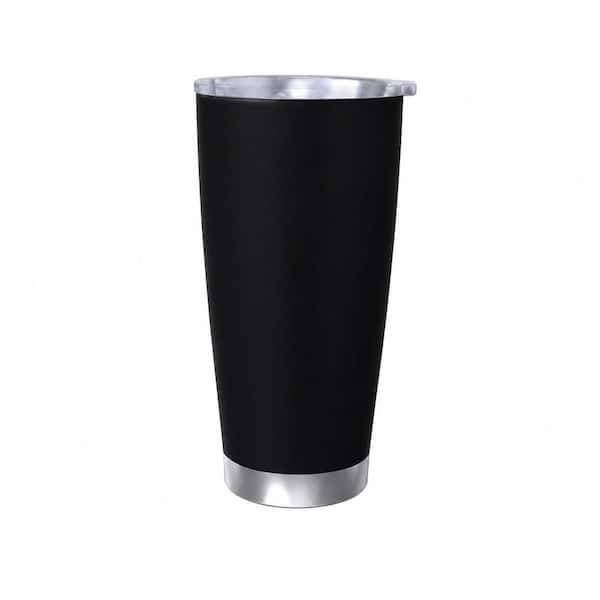 Personalized 20 oz Insulated Stainless Steel Tumbler with Lid for Custom Picture, Text, Name or Logo, Black