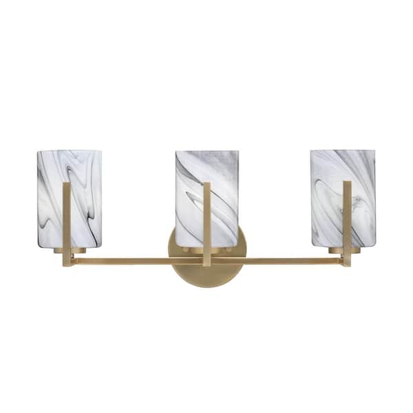 Unbranded Cottonwood 21 in. 3-Light New Age Brass Vanity Light