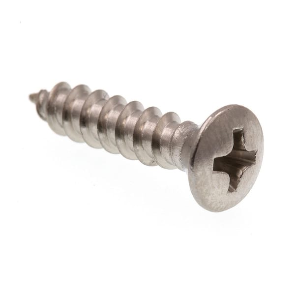 Prime-Line #8 x 3/4 in. Grade 18-8 Stainless Steel Phillips Drive Oval Head Self-Tapping Sheet Metal Screws (100-Pack)