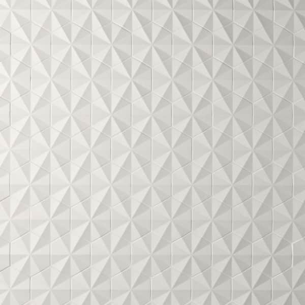 Ivy Hill Tile Ardor Ogassian White 5.51 in. x 6.49 in. Metallic