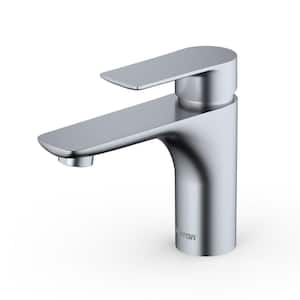Kayes Single Handle Single Hole Bathroom Faucet with Matching Pop-Up Drain in Stainless Steel