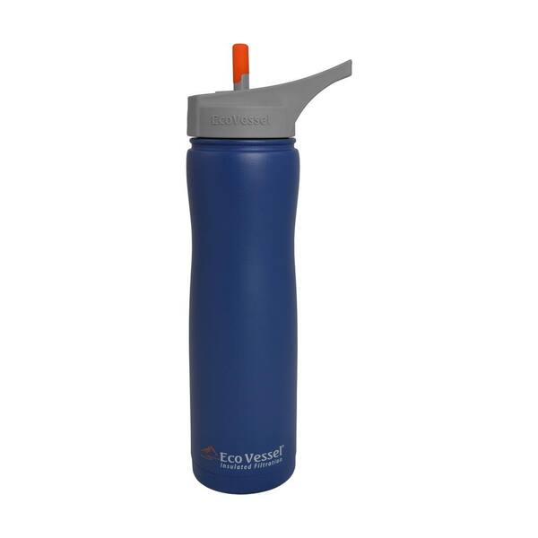 Eco Vessel 24 oz. Aqua Vessel Insulated Filtration Bottle in Hudson Blue