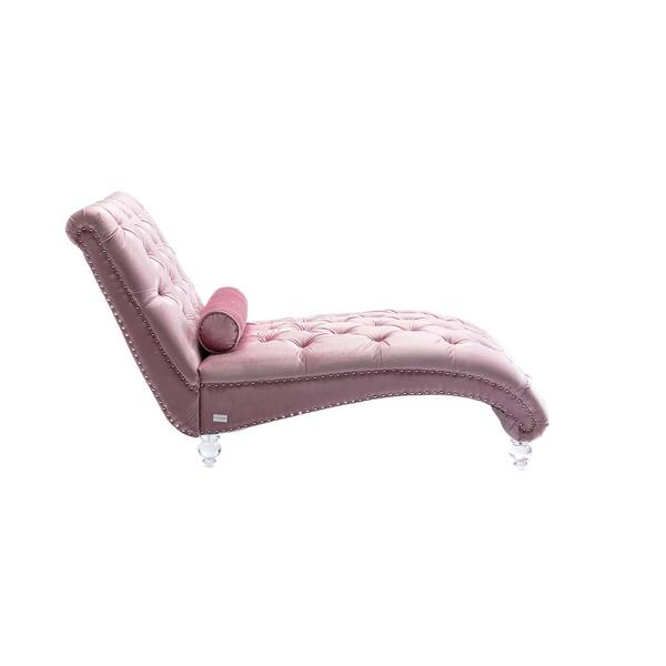 pink velvet chaise longue