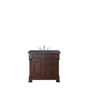 Brookfield 36 in. W x 23.5 in. D x 34.3 in. H Bathroom Vanity in Warm Cherry with Quartz Top in Charcoal Soapstone
