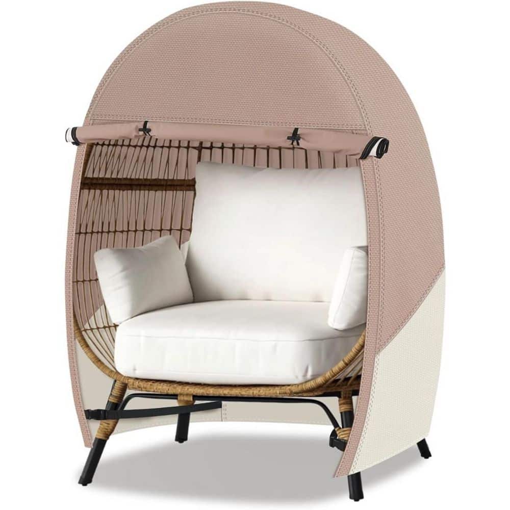 "600D Waterproof Patio Hanging Egg Chair Cover, Wicker Swing & Stand Protector, Light Tan/Khaki, 42""W x 36""D x 56""H" price history on PriceWatchPro
