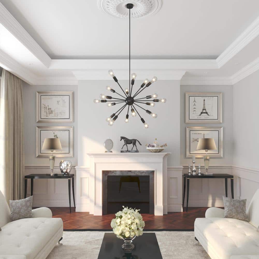 Alfa 18-Light Indoor Sputnik Chandelier with Mate Black Finish price history on PriceWatchPro