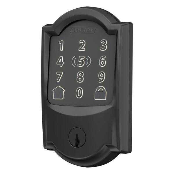 Schlage Camelot Matte Black Encode Plus Smart Wi-Fi Door Lock with