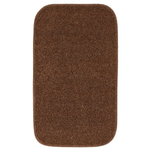 Garland Rug Gramercy 20 in. x 34 in. Cinnamon Brown Solid Color Plush Polypropylene Rectangle Bath Rug