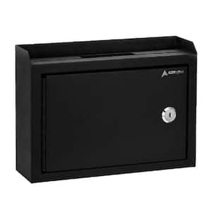 Medium Size Black Steel Multi-Purpose Suggestion Drop Box Mailbox