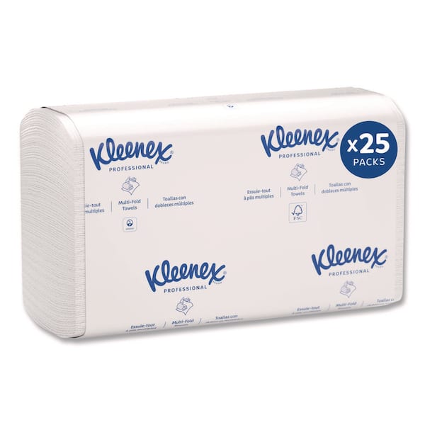 Kleenex Premiere White Folded Towels 7 4/5 x 12 2/5 (120 Sheets per Pack, 25 Packs per Carton)