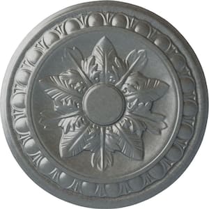 17-3/4 in. x 1-1/8 in. Exeter Urethane Ceiling Medallion (Fits Canopies upto 3-1/8 in.), Hand-Painted Platinum