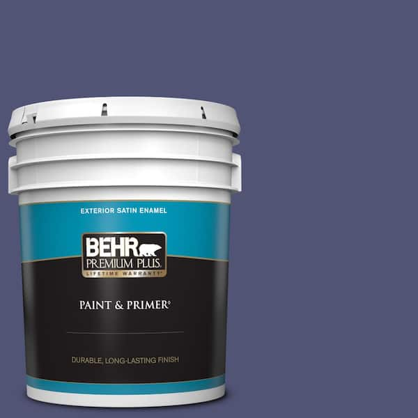 BEHR PREMIUM PLUS 5 gal. #630D-7 Deep Orchid Satin Enamel Exterior Paint & Primer