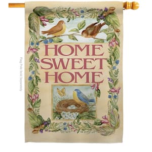 28 in. x 40 in. Welcome Birds Spring Time House Flag 2-Sided Garden Friends Decorative Vertical Flags