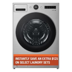 4.5 cu. ft. Stackable Smart Front Load Washer in Graphite Steel with ezDispense, AI Digital Dial, Steam and TurboWash360