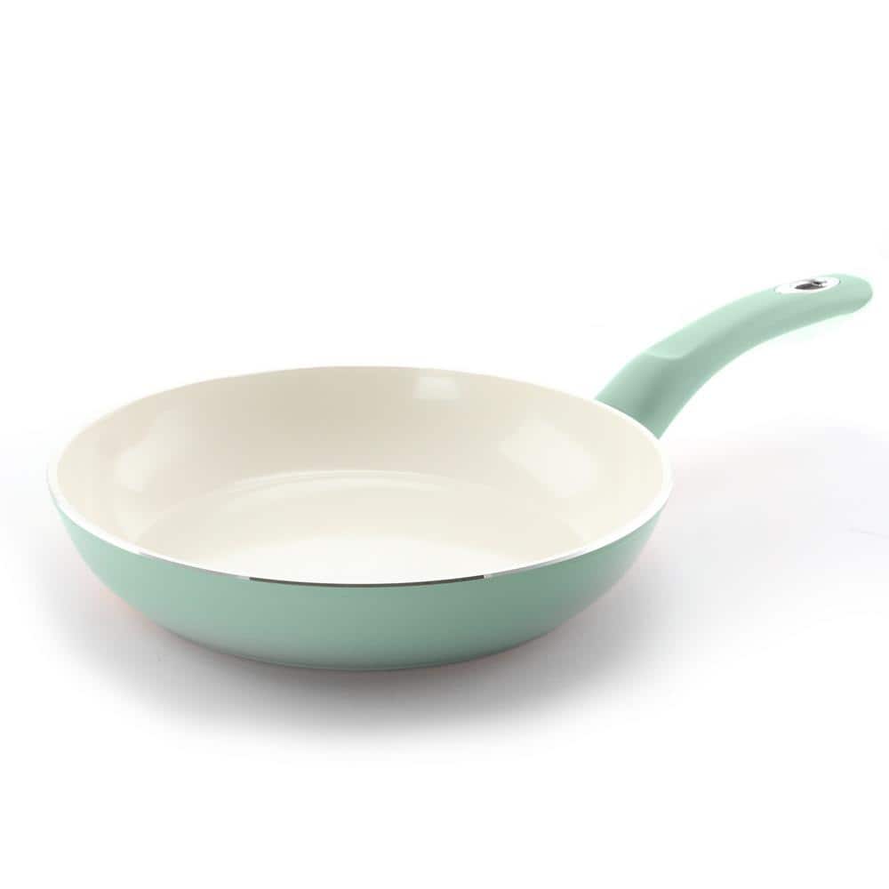 Sky Blue Aluminum Nonstick 7-Piece Cookware Set with Wooden Handles