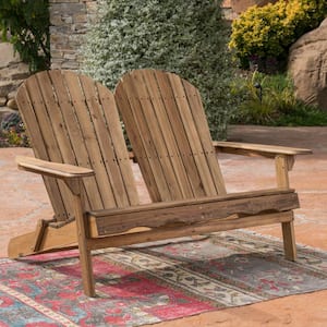 Malibu Natural Stained 1-Piece Wood Outdoor Patio Loveseat