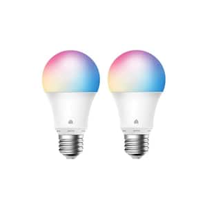 60-Watt A19, Color Changing Dimmable Smart Wi-Fi LED Bulbs Compatible with Alexa and Google Home, 6500K - (2-Pack)