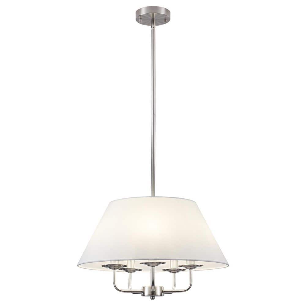 5-Light Nickel Vintage Cone Chandelier with White Fabric Shade Height Adjustable Pendant Light for Kitchen Island price history on PriceWatchPro